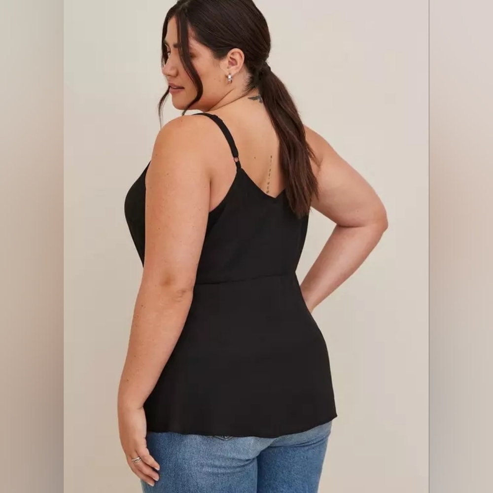 Peplum Georgette Tie-Front Cami PLUS SIZE 00/ M/L/ 10 (P3-11) - Picture 3 of 7